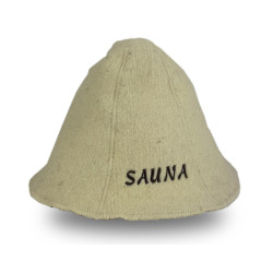 Saunahoed - SAUNA, wit, wol  Saunahoed - SAUNA, wit, wol