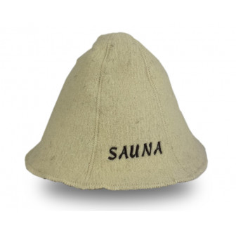 Saunahoed - SAUNA, wit, wol