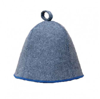 Saunahoed - Grijs met blauwe streep
