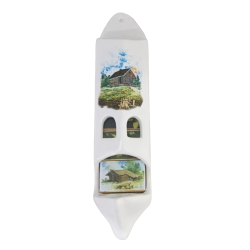 Keramische luciferdooshouder met 5 luciferdoosjes 