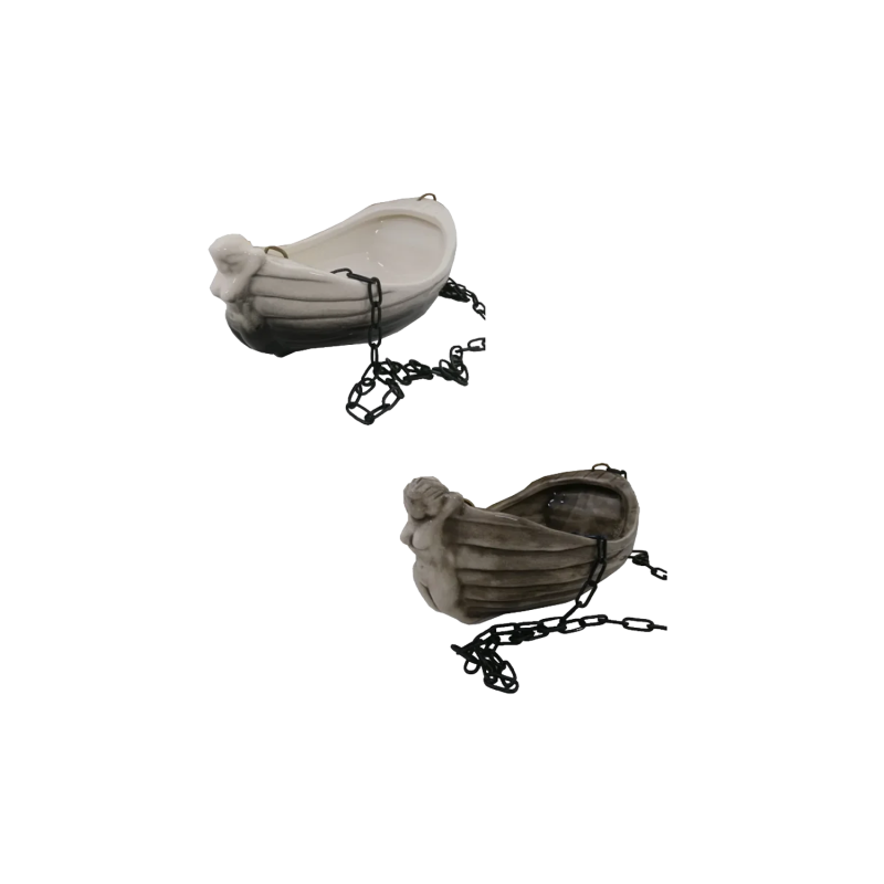 Keramische container voor geuren - boot met meisje