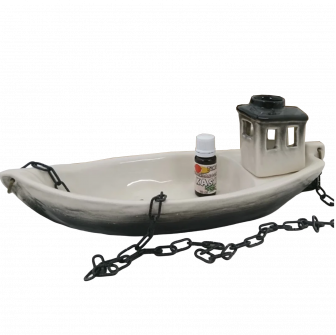 Keramieken container voor geuren - boot met aroma