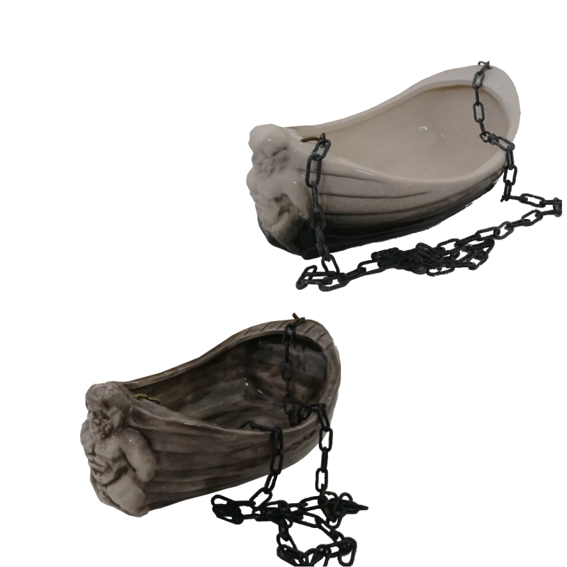 Keramieken container voor geuren - boot met Poseidon