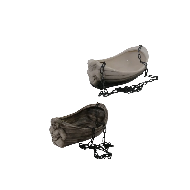 Keramische geurcontainer - boot met Poseidon