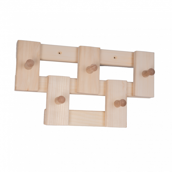 Lindehouten hanger met 5 haken