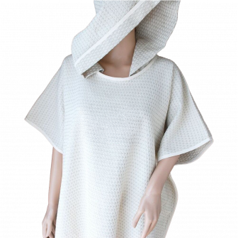 Linnen ponchohanddoek met capuchon