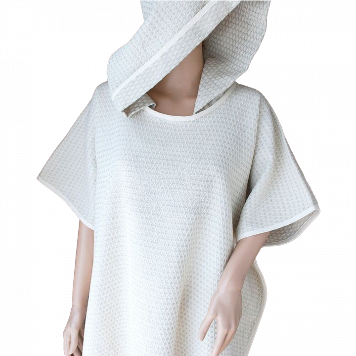 Linnen ponchohanddoek met capuchon