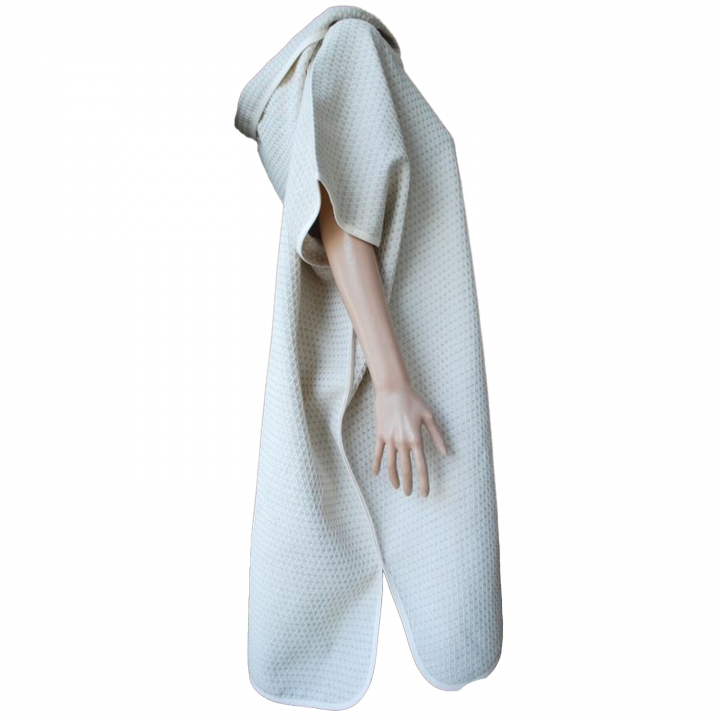 Linnen ponchohanddoek met capuchon