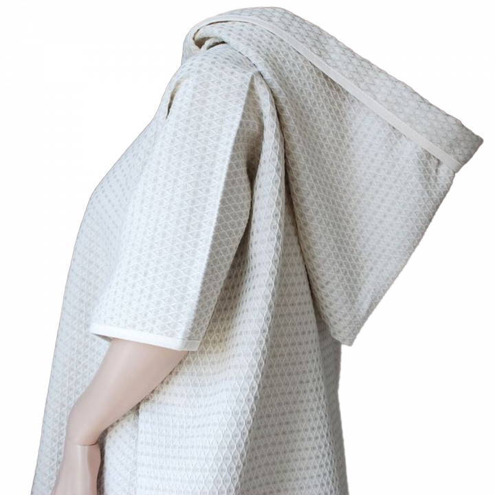 Linnen ponchohanddoek met capuchon