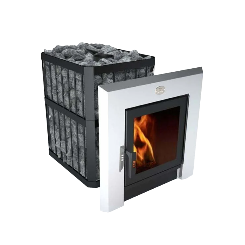 Houtgestookte saunakachel - NOVA PANORAMA 26 met netwerk