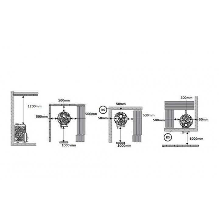 Houtgestookte saunakachel - STOVEMAN CROWN 20R-LS