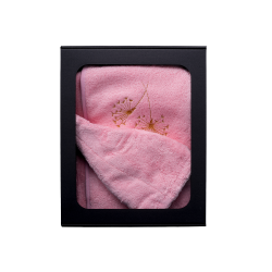 Cadeauset in geschenkdoos voor HAAR. Dames saunahoed en schort - ROZE 