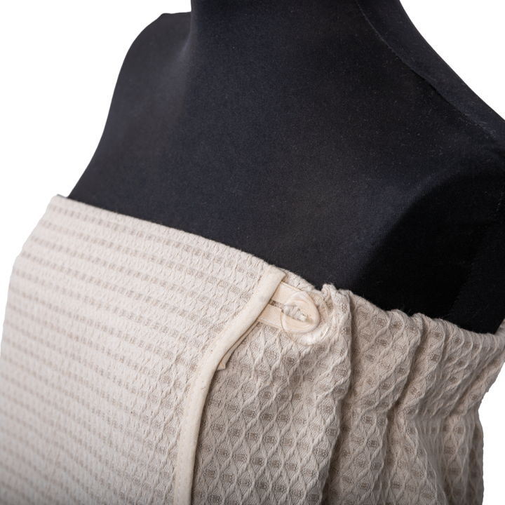Cadeauset in geschenkdoos voor HAAR. Dames saunahoed en schort - LINNEN