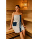 Saunaschort voor dames, blauw
