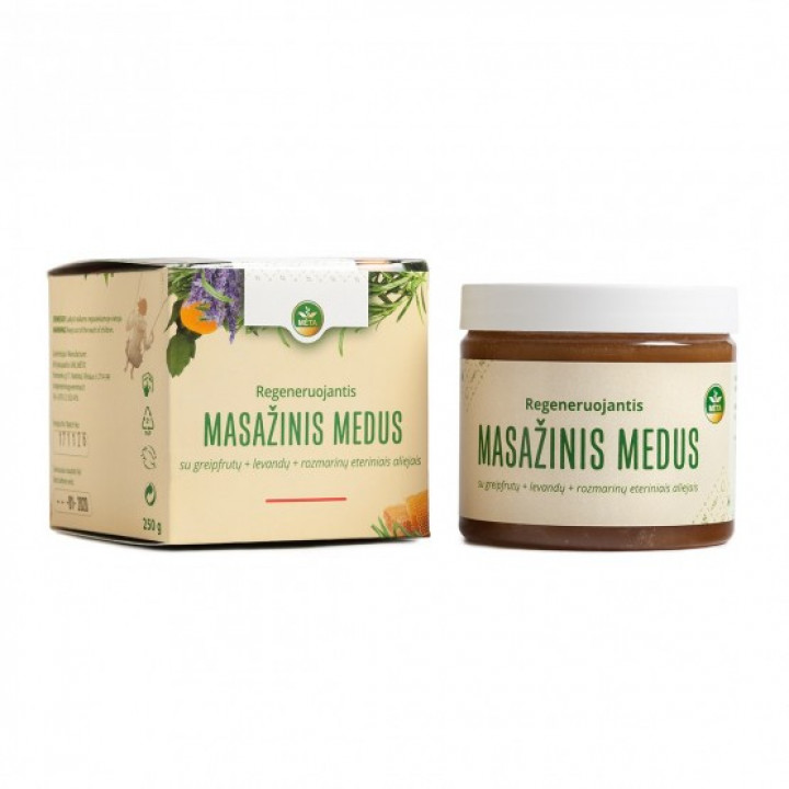 Massage met honing en essentiële oliën van grapefruit, lavendel en rozemarijn, 250 g