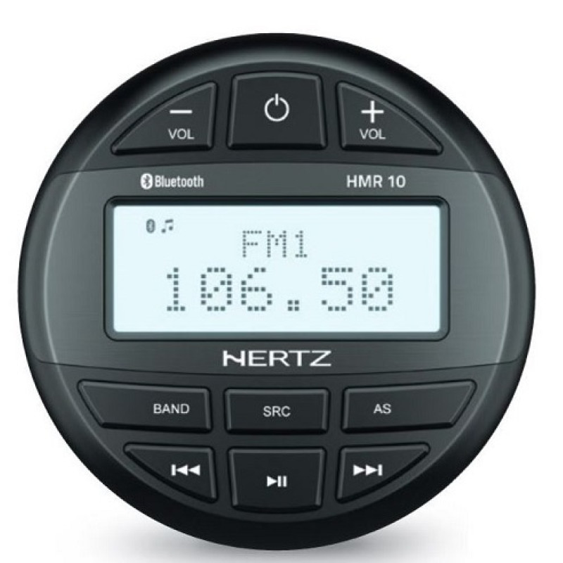 Muziekcentrum HMR 10D, zonder luidsprekers, waterdicht, zwart