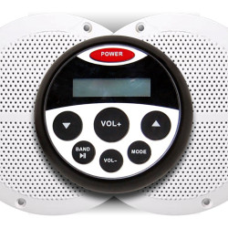 Muziekcenterset, waterdicht met twee luidsprekers  Muziekcenterset, waterdicht met twee luidsprekers