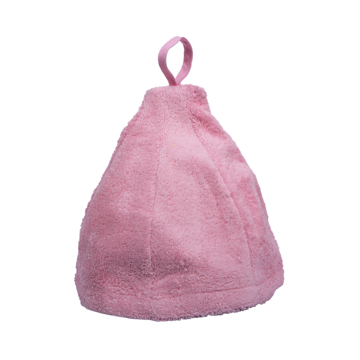 Cadeauset in geschenkdoos voor HAAR. Dames saunahoed en schort - ROZE