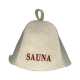 Saunahoed - Sauna, met rode letters