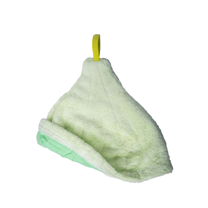Cadeauset in geschenkdoos voor HAAR. Dames saunahoed en schort LICHTGROEN