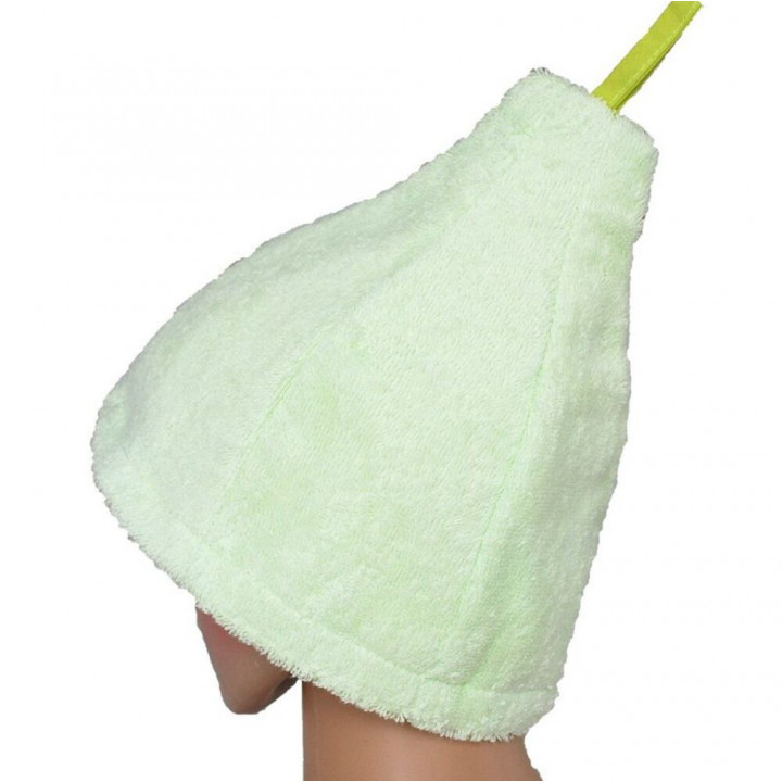 Cadeauset in geschenkdoos voor HAAR. Dames saunahoed en schort LICHTGROEN
