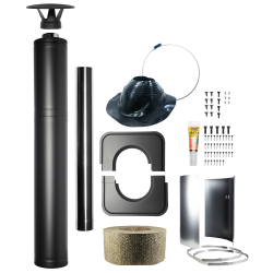 Stalen geïsoleerde schoorsteenset - HARVIA, zwart 