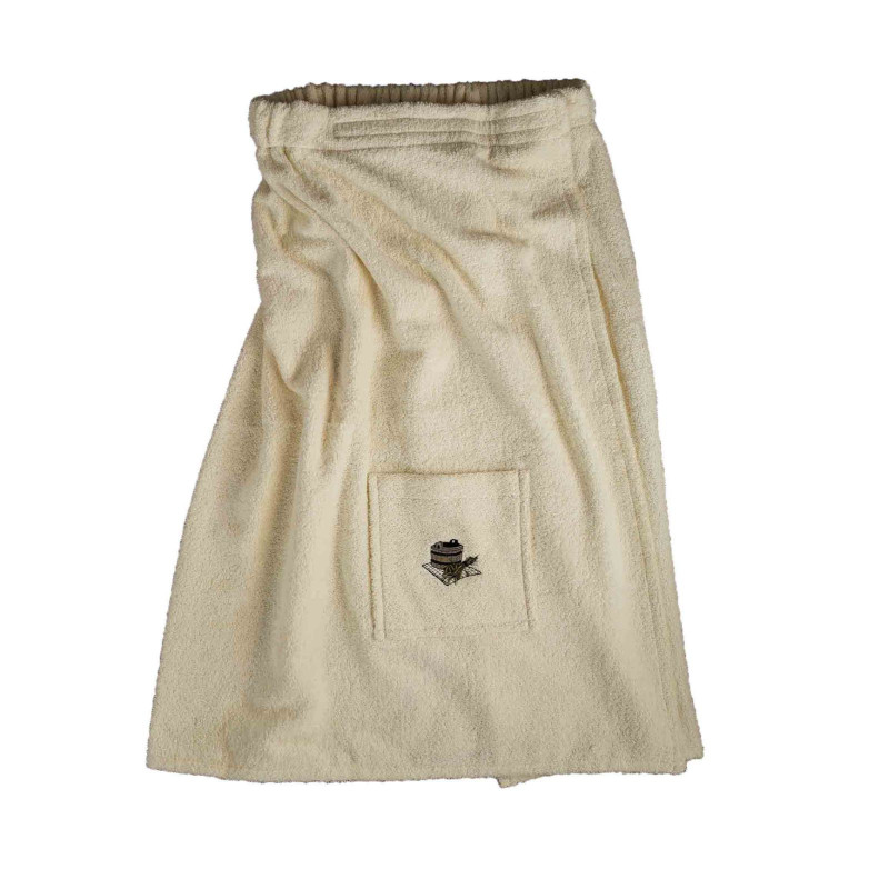 Saunaschort voor heren lichte kleur, katoen