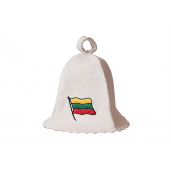 Saunahoed - Litouwse vlag, wit