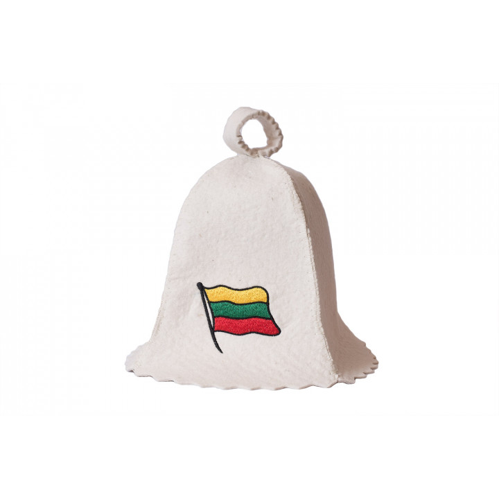 Saunahoed - Litouwse vlag, wit