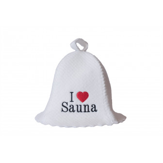 Sauna hoed - Ik hou van sauna, wit