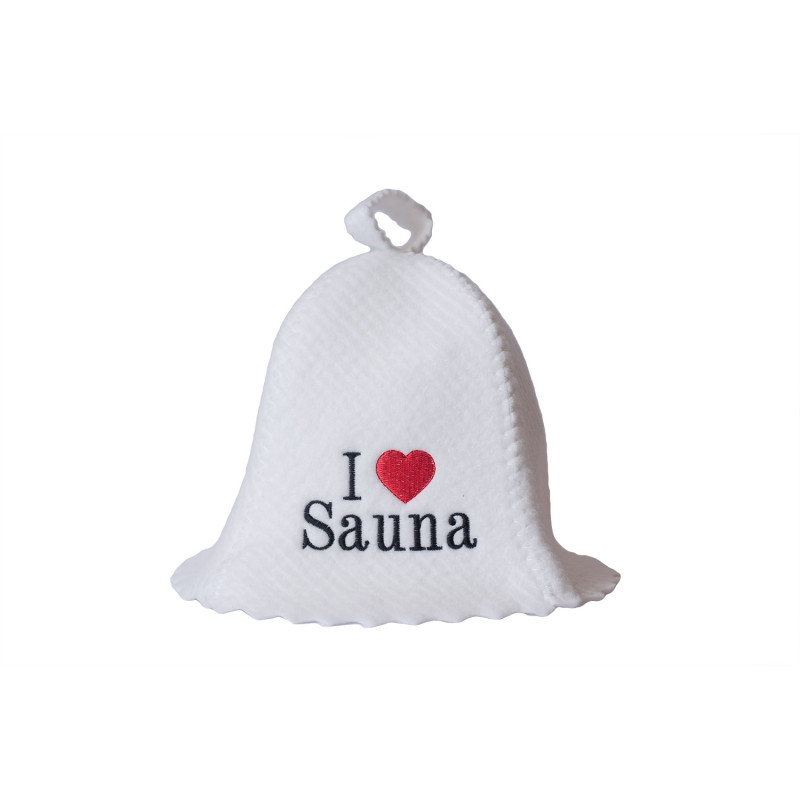 Sauna hoed - Ik hou van sauna, wit