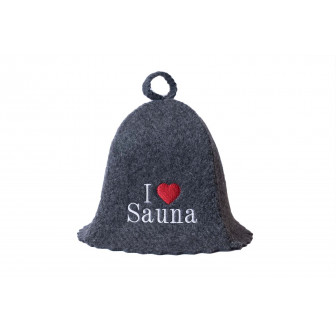 Sauna hoed - Ik hou van sauna, grijs