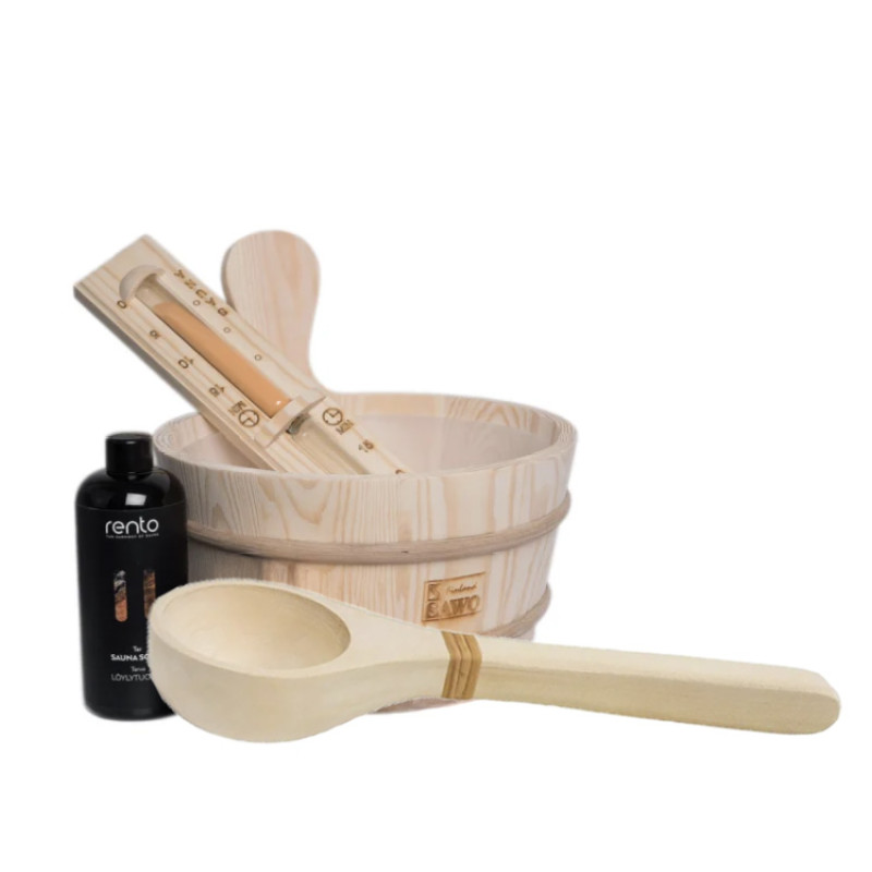 Een set sauna-accessoires