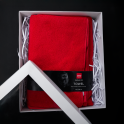 Handdoek in geschenkdoos, HARVIA, 70 x 140cm, rood - 0