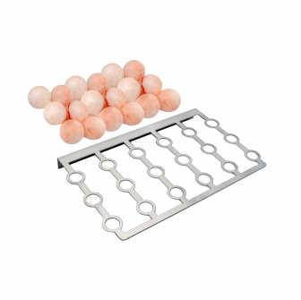 SAUFLEX zoutballen voor sauna's – set van 18 stuks met standaard