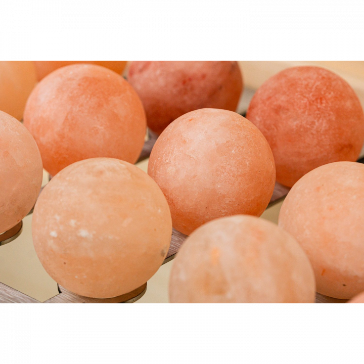 SAUFLEX zoutballen voor sauna's – set van 18 stuks met standaard