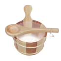 SAUFLEX houten emmer en pollepel 4 l, grenen, ceder - 1