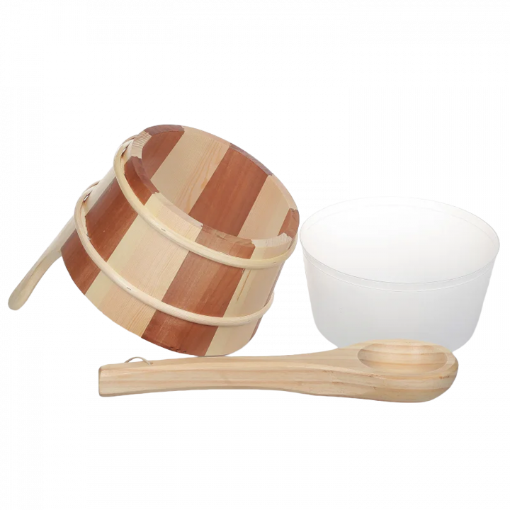 SAUFLEX houten emmer en pollepel 4 l, grenen, ceder