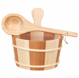 SAUFLEX houten emmer en pollepel 4 l, grenen, ceder