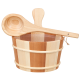 SAUFLEX houten emmer en pollepel 4 l, grenen, ceder