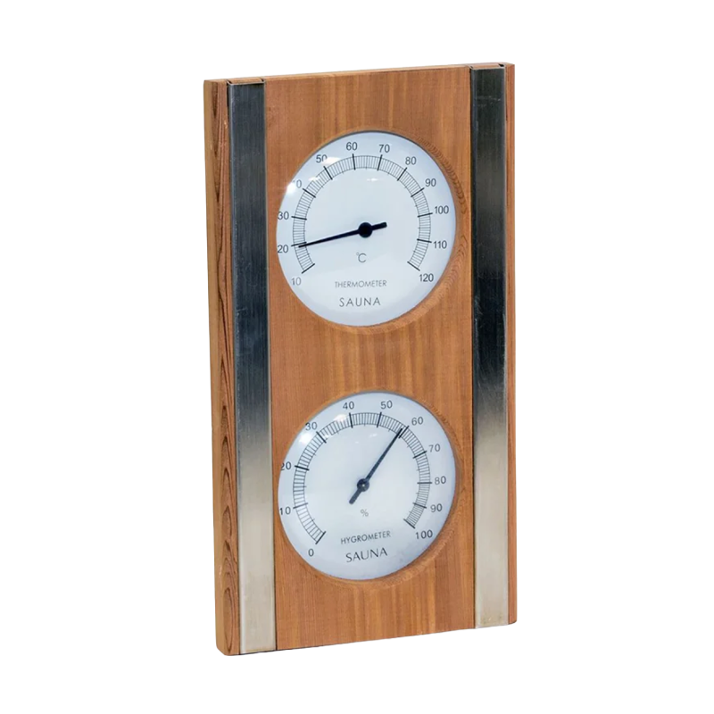 SAUFLEX thermo-hygrometer, cederhout, witte kleur