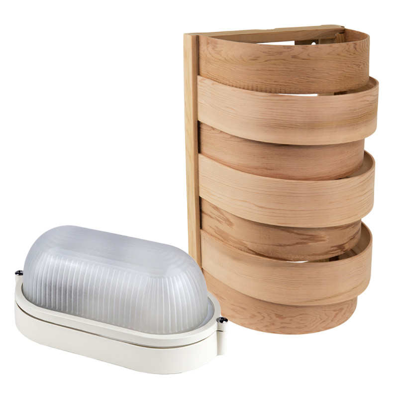 Sawo lamp en rooster set 917-D, ceder