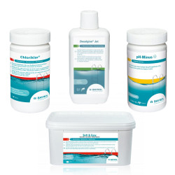 Onderhoudsset zonder chloor, voor zwembaden met cassettefilter 