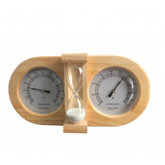 Zandloper, thermometer, hygrometer 3 in 1
