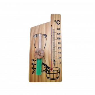 Zandloper - spiritusthermometer, groen