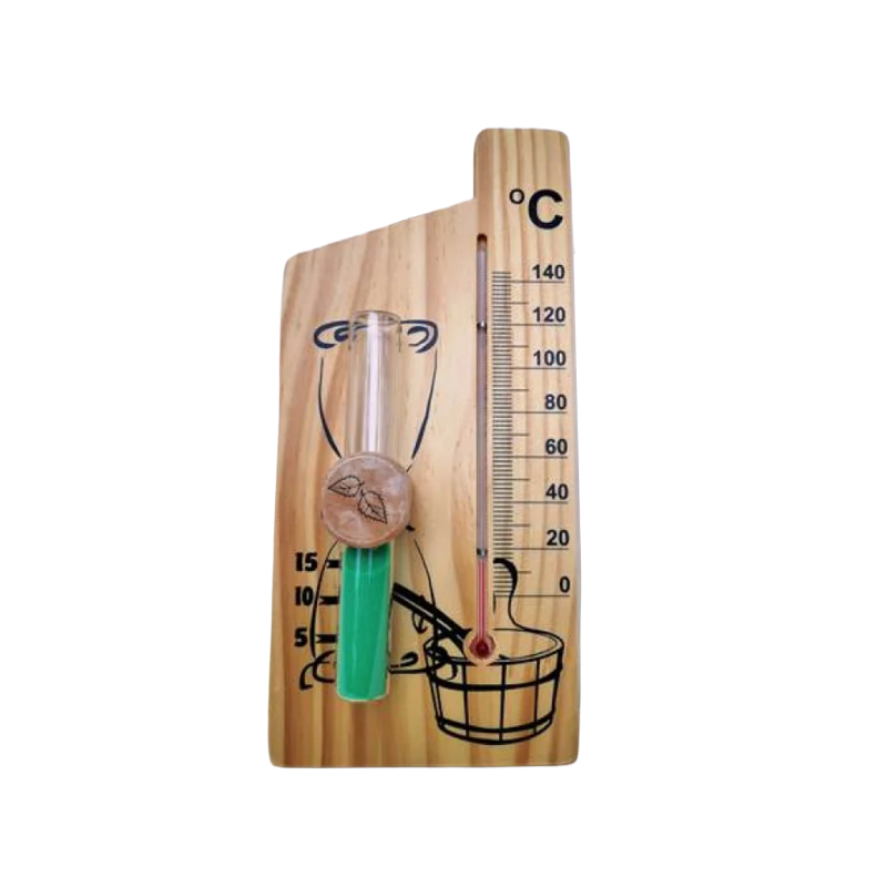 Zandloper - spiritusthermometer, groen