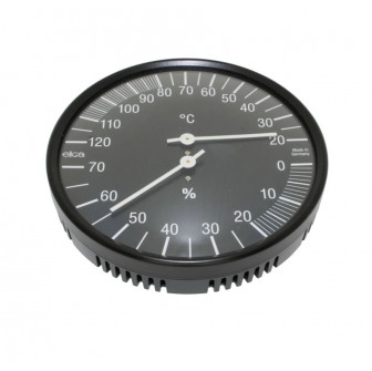 Thermometer-hygrometer, zwart