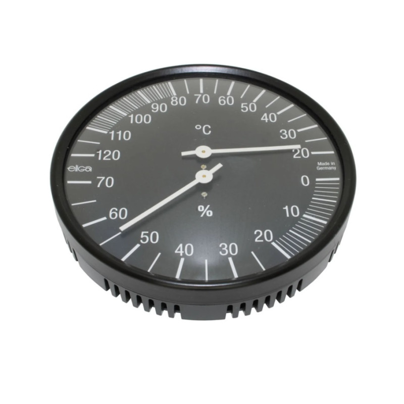 Thermometer-hygrometer, zwart