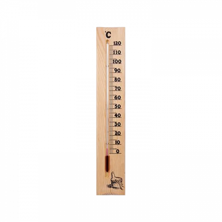 Thermometer van dennenhout