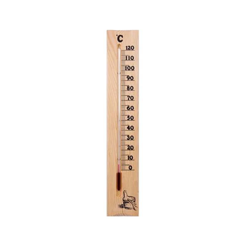 Thermometer van dennenhout